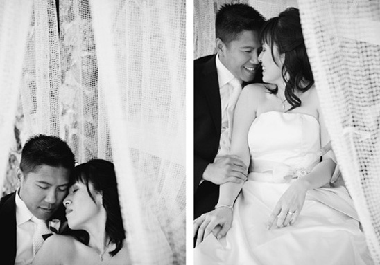 Loving couple in wedding attire