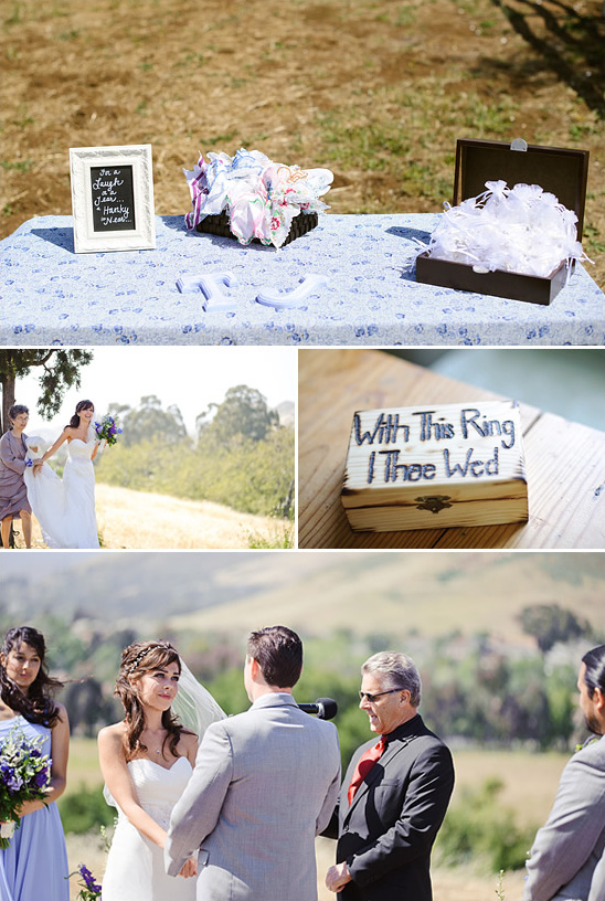 Outdoor wedding with bride groom and details