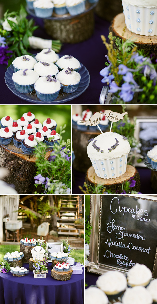 Wedding cupcakes: lemon, lavender, vanilla, chocolate raspberry