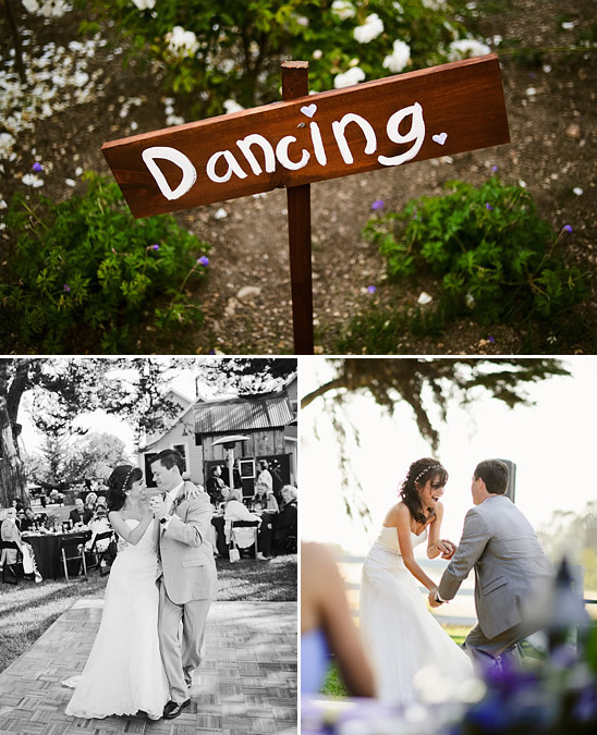 Rustic wedding dance sign: Dancing