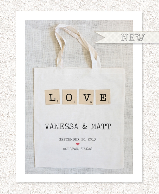 Personalized tote bag for Vanessa & Matt's wedding