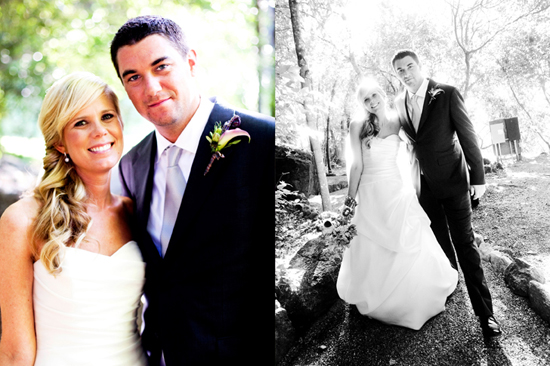 Happy couple in wedding attire