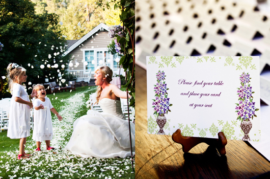 Bride and flower girls wedding ceremony