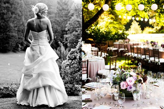 Wedding outdoors garden reception