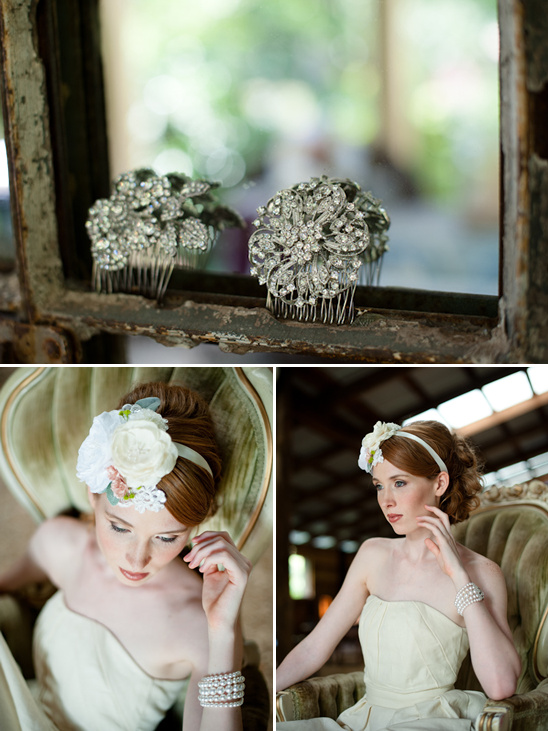 Bridal hair combs; sparkling crystal adornments