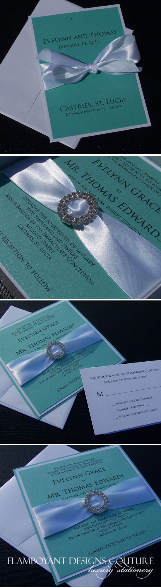 New York Wedding Invitation Designer: Tiffany Blue