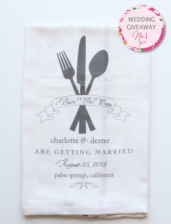 Wedding Giveaway | Save The Date Dish Towels