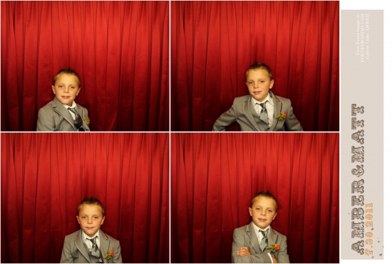 Boy in suit wedding photo booth