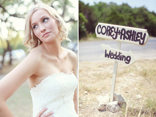 Corey and Ashleys wedding beautiful bride and signpost
