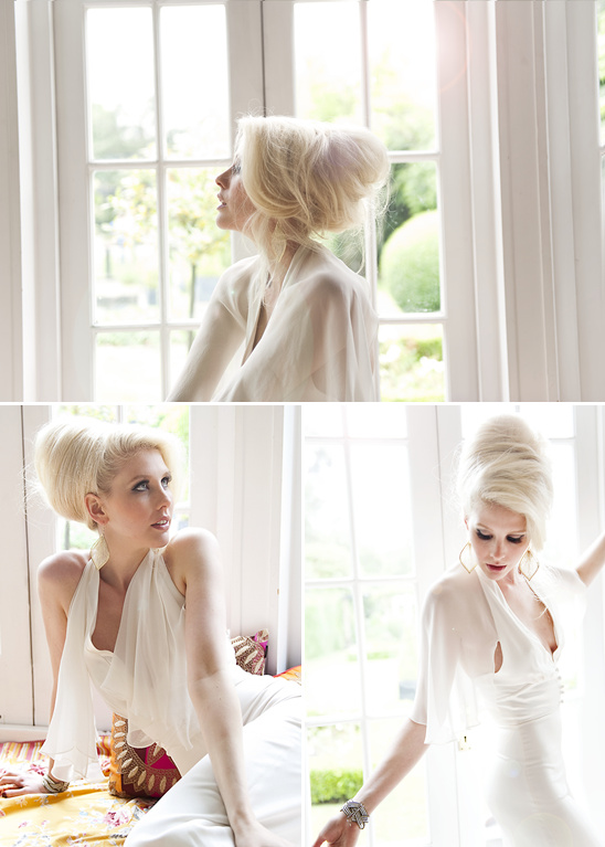 Woman with elegant blonde hairstyle
