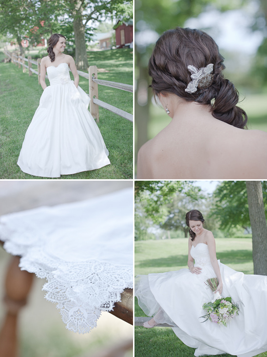 Elegant bride in white wedding gown