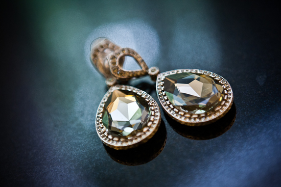 Elegant teardrop crystal earrings with silver settings