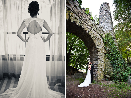 Bride in wedding dress, outdoor wedding