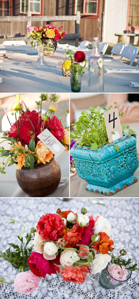 Elegant floral centerpieces for rustic wedding table decor