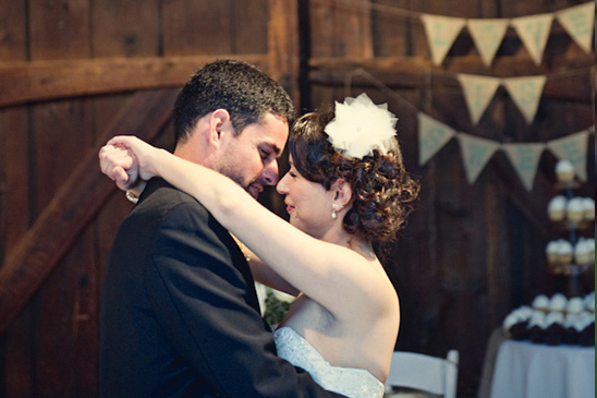 Bride and groom share a tender dance at their wedding