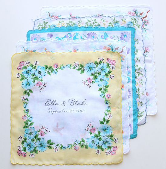 Ella & Blake wedding handkerchiefs, September 21, 2013