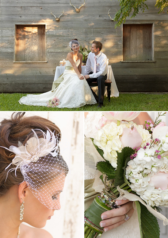 Beautiful bride and groom, rustic wedding