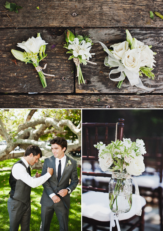 Elegant white floral arrangements for a stylish wedding day