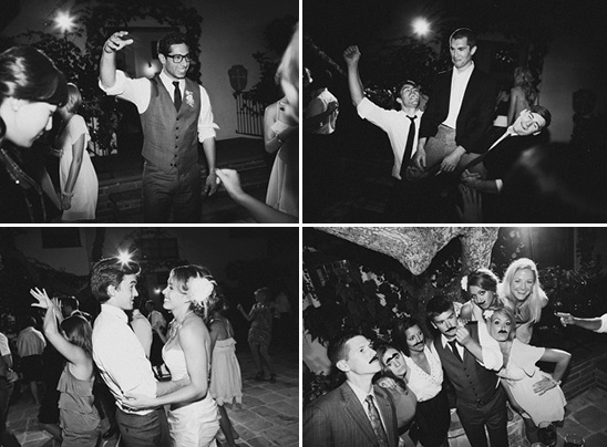 Black and white wedding party candid moments montage