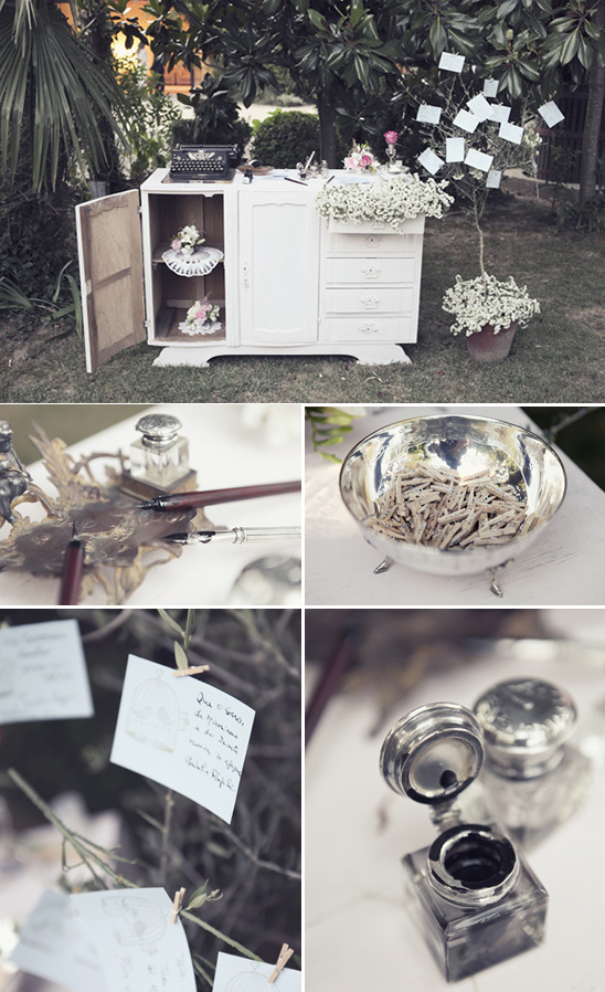 Vintage wedding guestbook and stationary