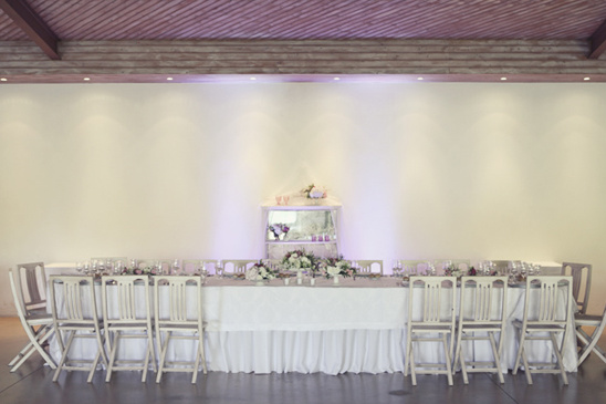 Beautifully decorated wedding reception long table