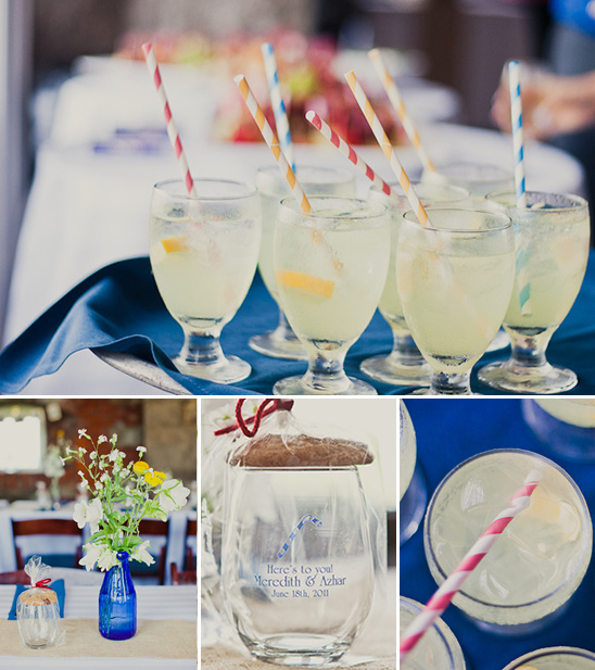 Wedding drinks with colorful straws