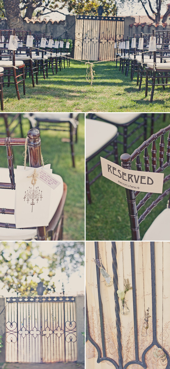 Wedding ceremony chairs and gates