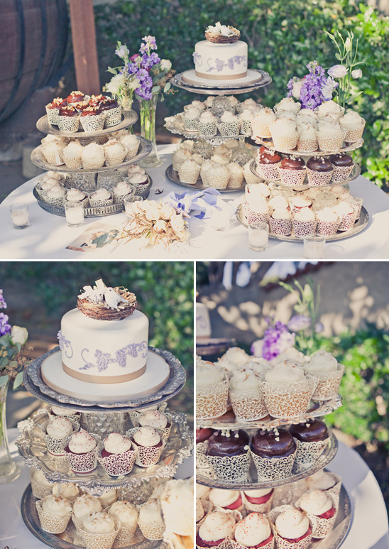 Wedding cupcakes and cake display