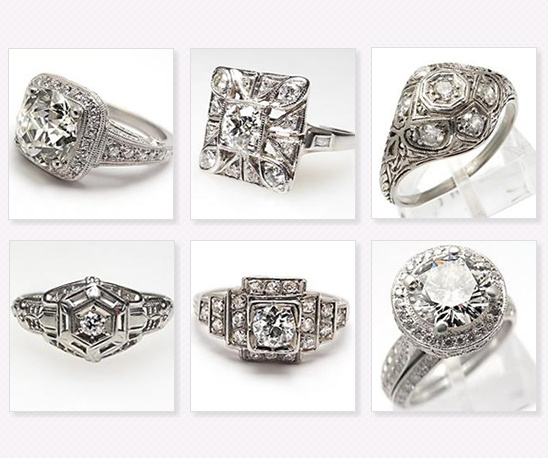 Antique diamond engagement rings: stunning designs