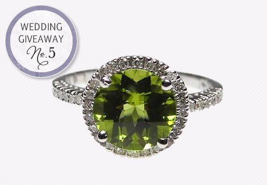 Wedding Giveaway | Win A Peridot & Diamond Halo Engagement Ring