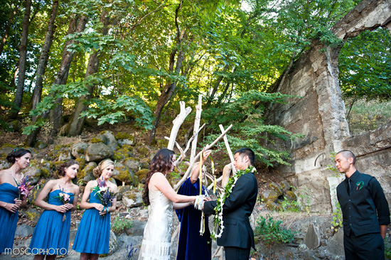 Wedding in the ruins of Springhouse Cellars and a trash-the-dress.