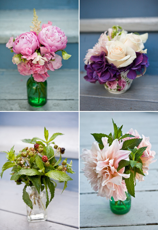Bouquets of vibrant flowers in various vases for a spring vibe