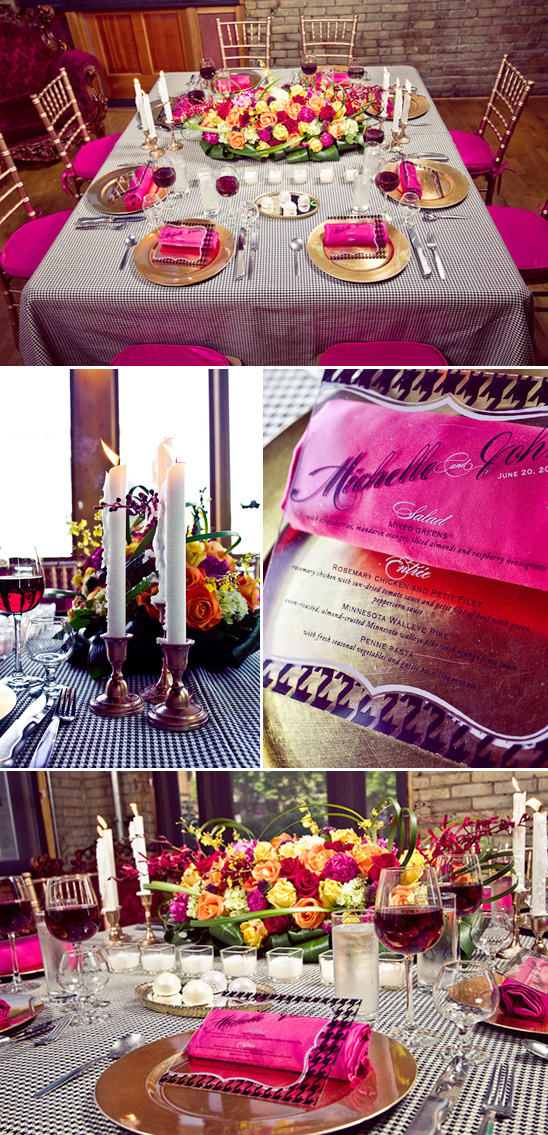 Pink and Gold Wedding Decor
