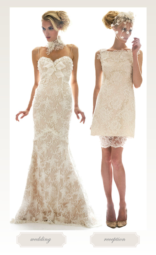 Elegant wedding dresses for ceremony and reception in lace