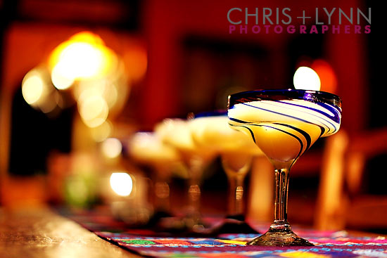 Refreshing margarita glasses with vibrant colors for a cozy evening