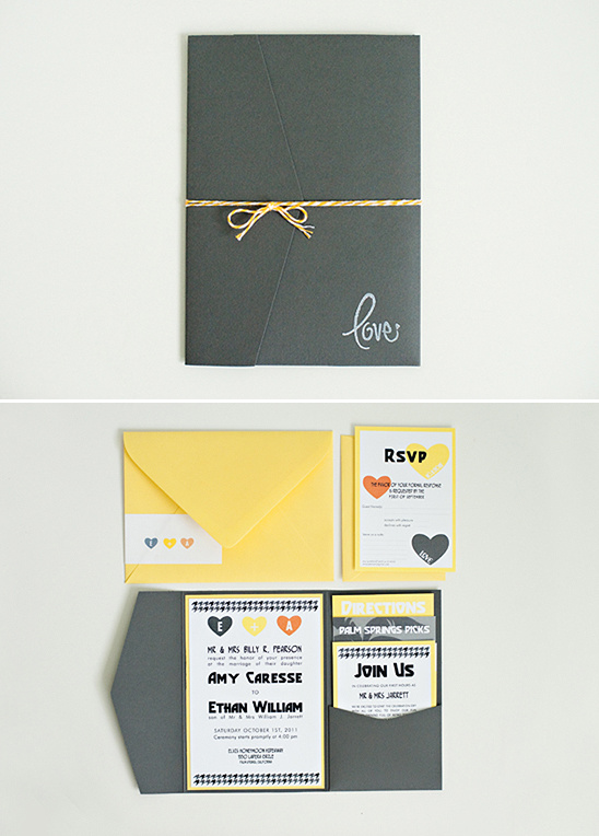 Stylish wedding invitations with modern typography and design
