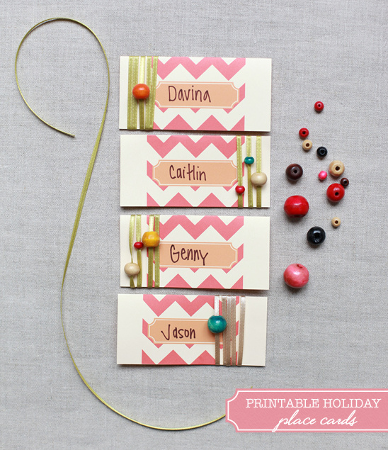 Printable Holiday Place Cards