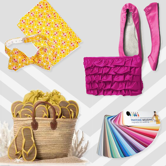 Wedding inspiration with vibrant colors and party accessories
