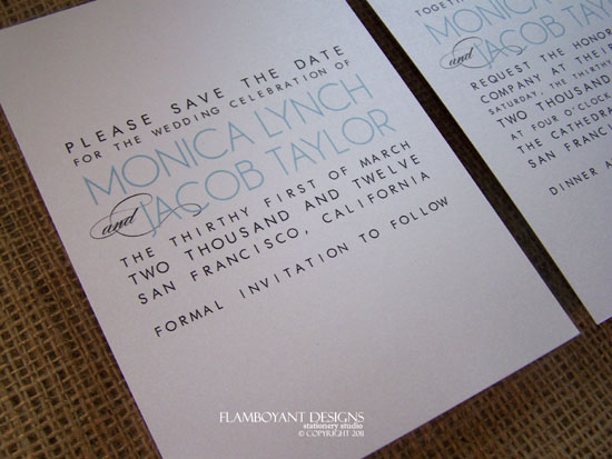 Typeset Wedding Invitations by Flamboyant Designs