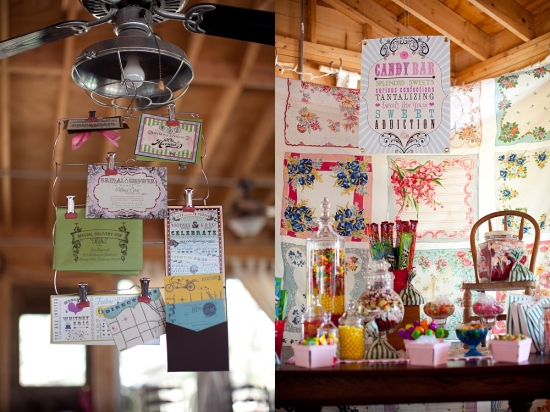 Vintage Candy Bar and Party Invitations Decor Ideas