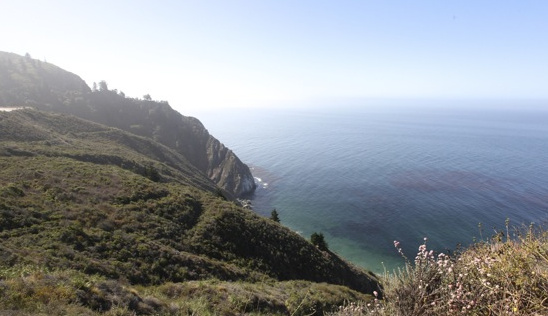 Coastal cliffs meet ocean vista