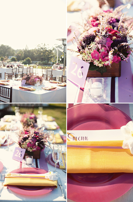 Pretty floral wedding table settings