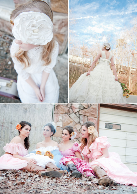 Floral dresses, wedding party, vintage style