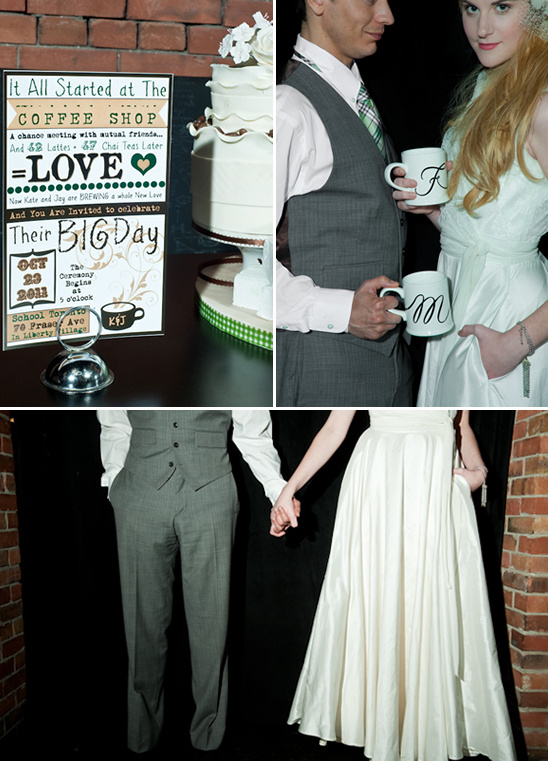 Wedding couple coffee shop love story