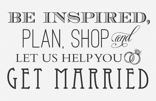Wedding planning inspiration shop and get married text