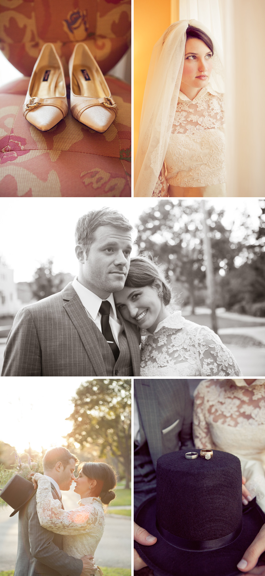 Couple in wedding attire, happy and stylish