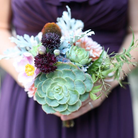 Dahlia and Succulent Wedding Bouquet Recipes