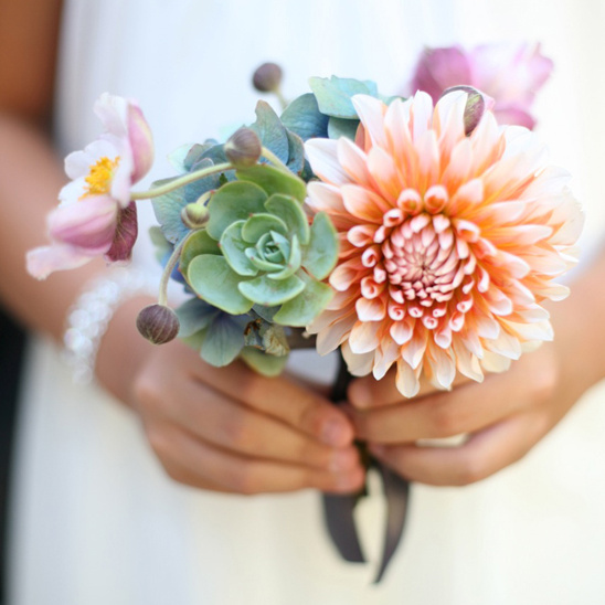 Dahlia and Succulent Wedding Bouquet Recipes