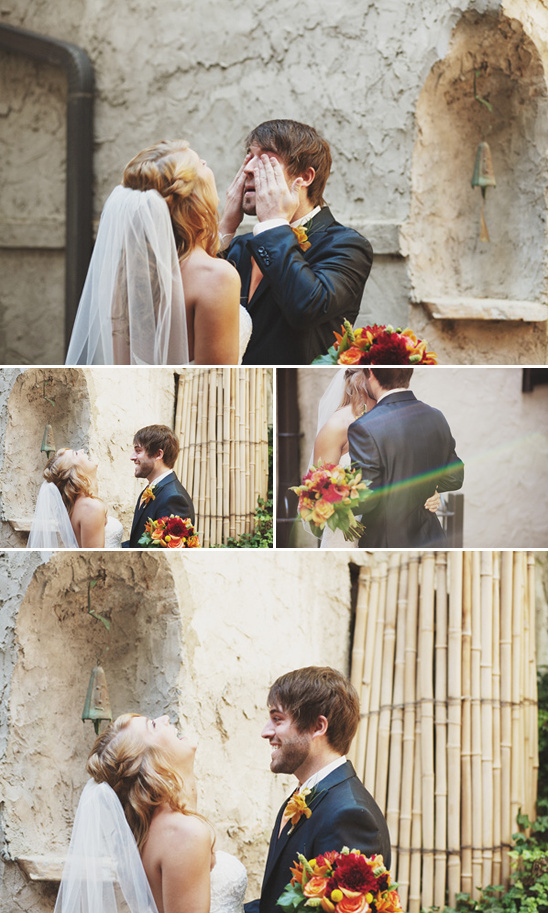 Bride and groom emotional wedding ceremony moments