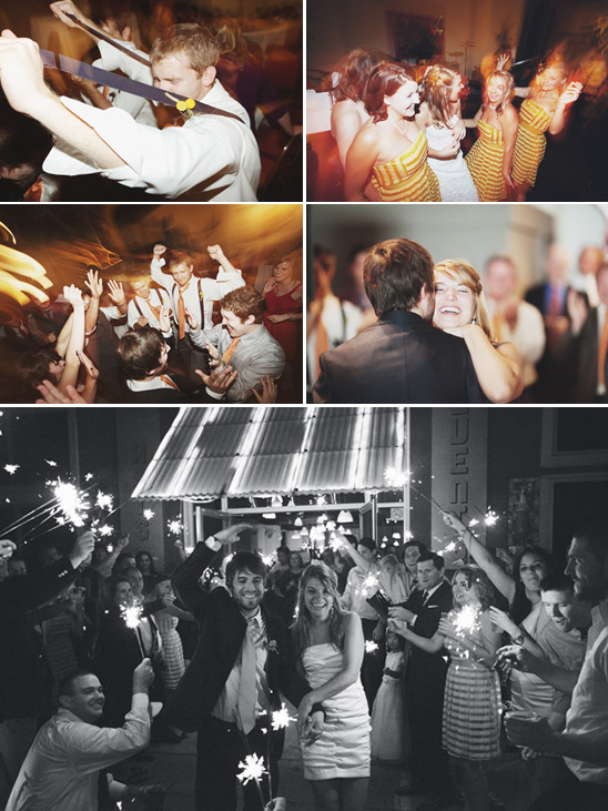Wedding party dancing and celebrating